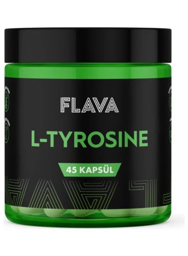 Flava L-Tyrosine 300mg Amino Acid Supplement, 45 Capsules for Focus & Mood